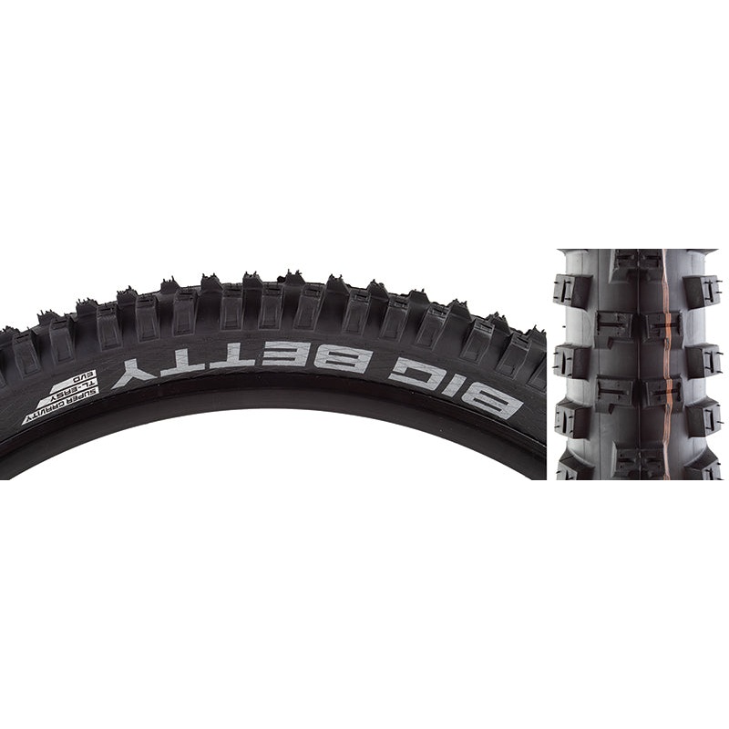 Schwalbe Big Betty Tire – 27.5 x 2.4 Tubeless Folding BLK Evolution Line Addix Soft Super Gravity