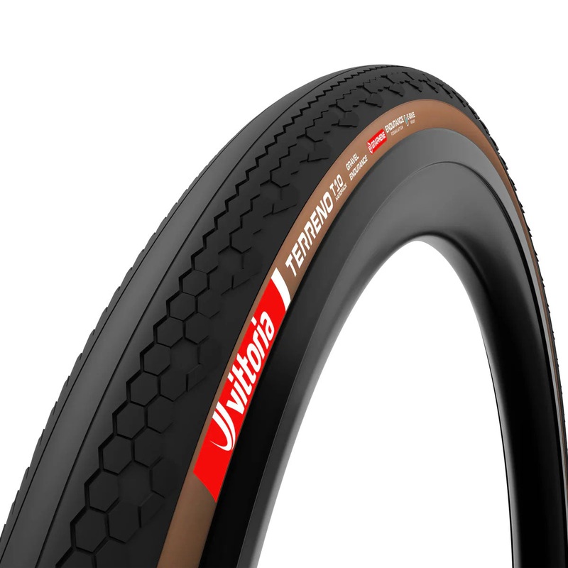 Vittoria Terreno T10 Hardpack Tire – 700 x 40 Tubeless Folding BLK/Brown Gravel Endurance Graphene G2.0