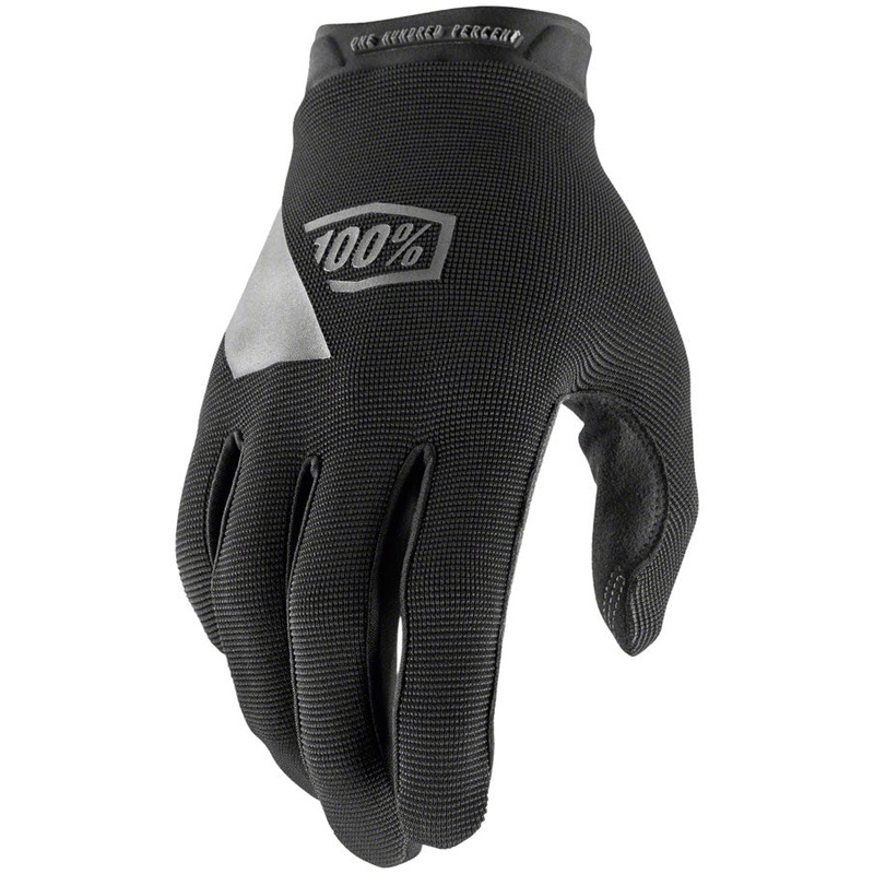 100% Ridecamp Youth Gloves – Black Full Finger Small