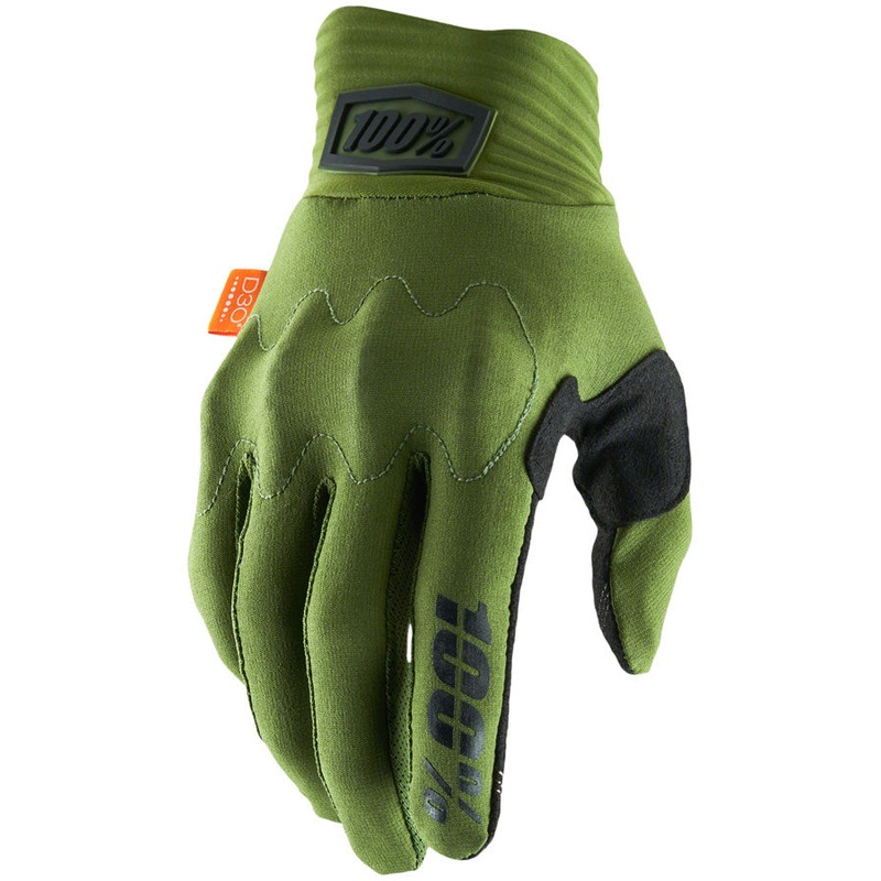 100% Cognito Gloves – Army Green/Black Full Finger Men’s Small