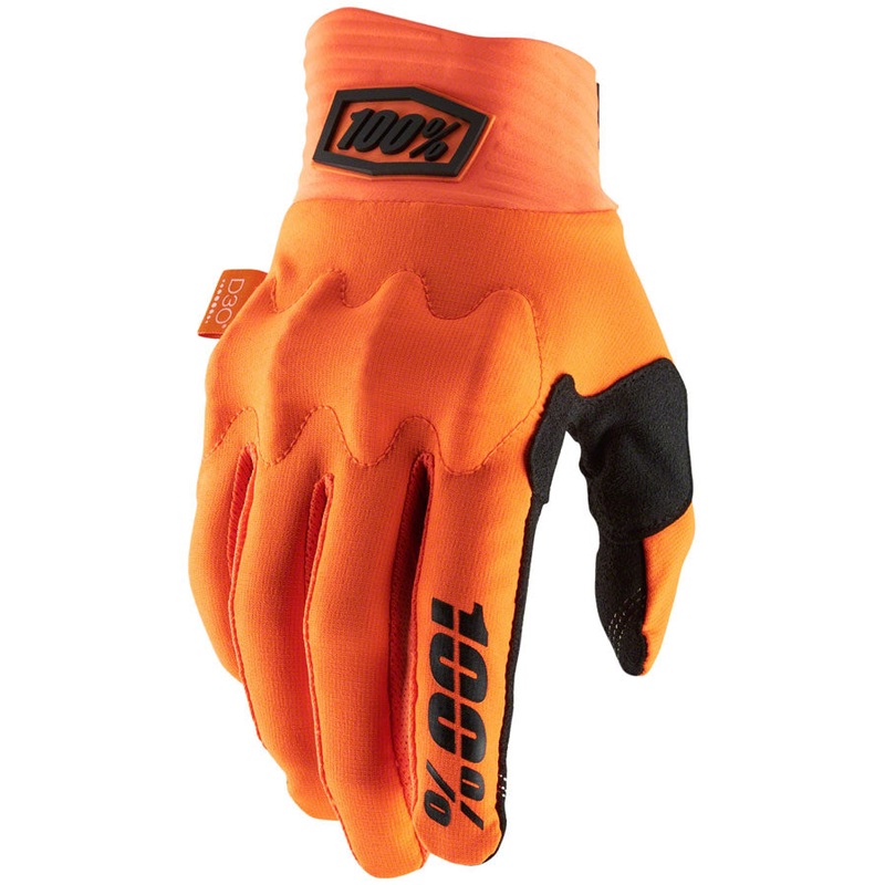 100% Cognito Gloves – Flourescent Orange/Black Full Finger Men’s Small