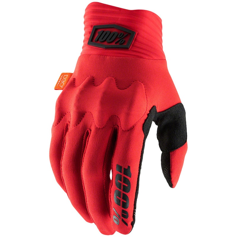 100% Cognito Gloves – Red/Black Full Finger Men’s Small