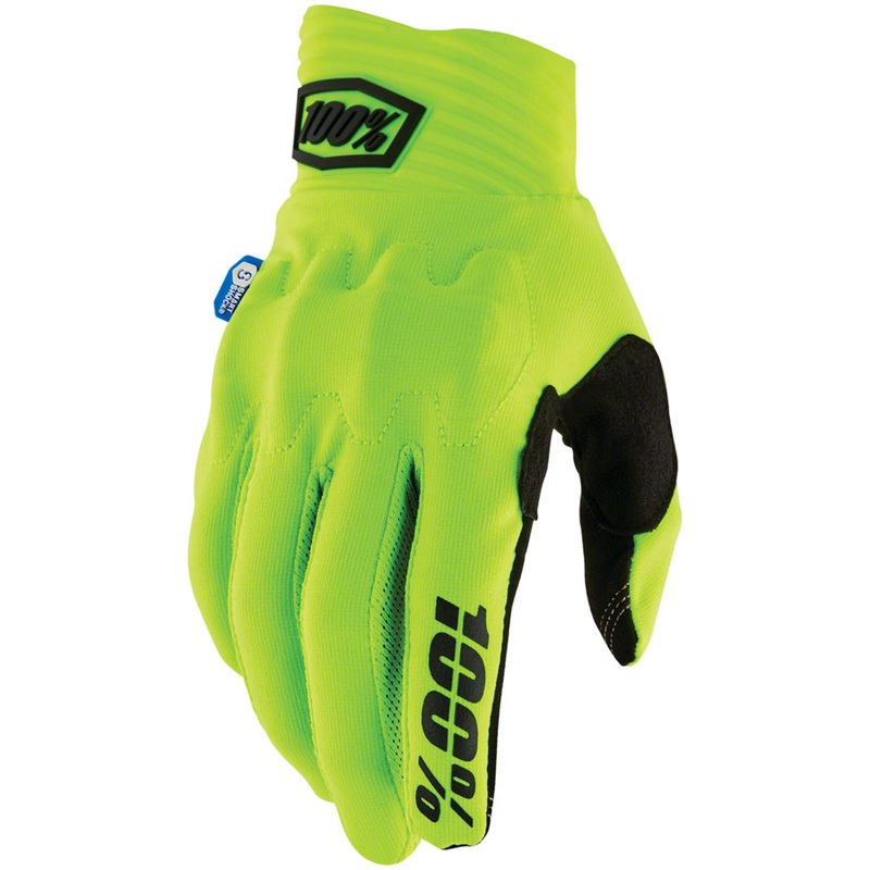 100% Cognito Smart Shock Gloves – Flourescent Yellow Full Finger Small