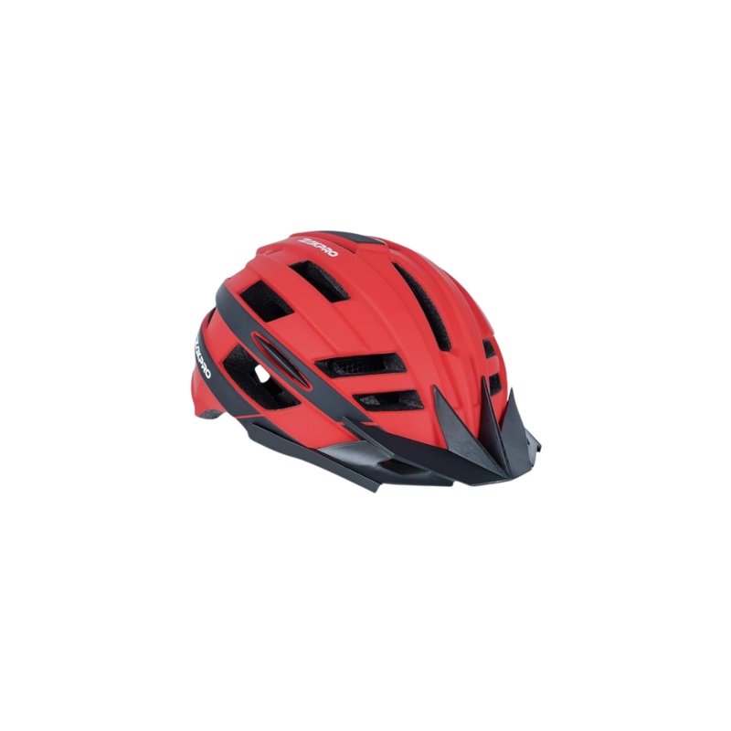 ZAKPRO MTB Inmold Cycling Helmet with rear LED flicker lights  Uphill series (Red-Large)