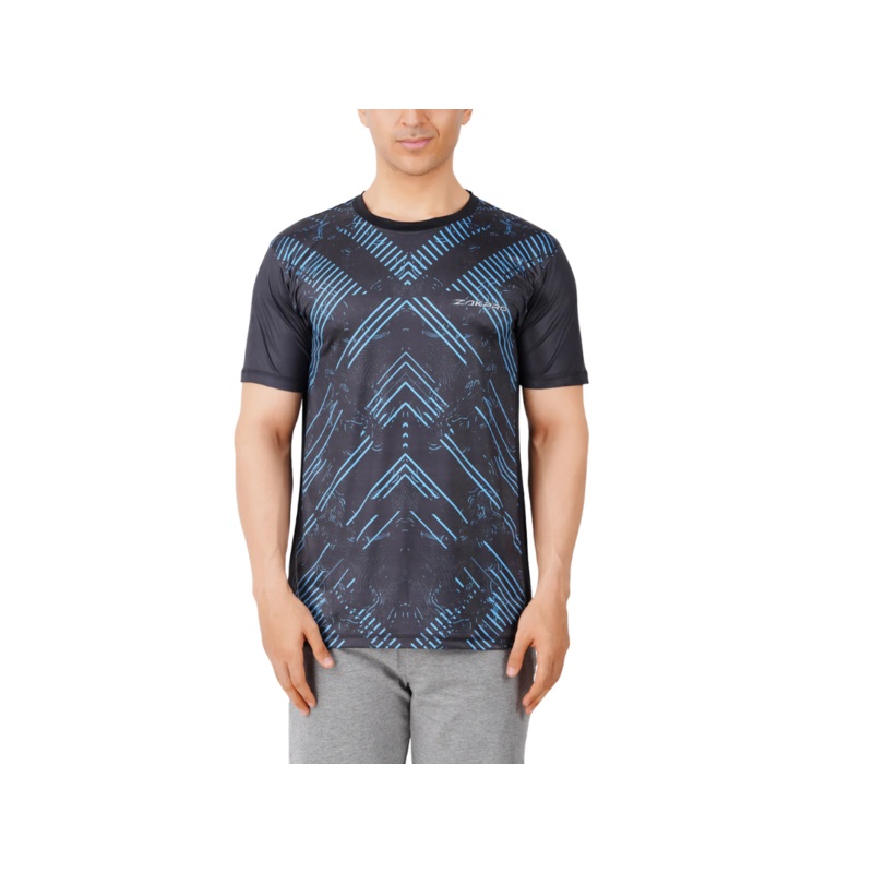 ZAKPRO Sports T-shirt for Men | Sports fit | Sports tee for men | Polyester Active Wear | Running | Gym workout wear | Stretchable Fabric – XS (Cross Blue)