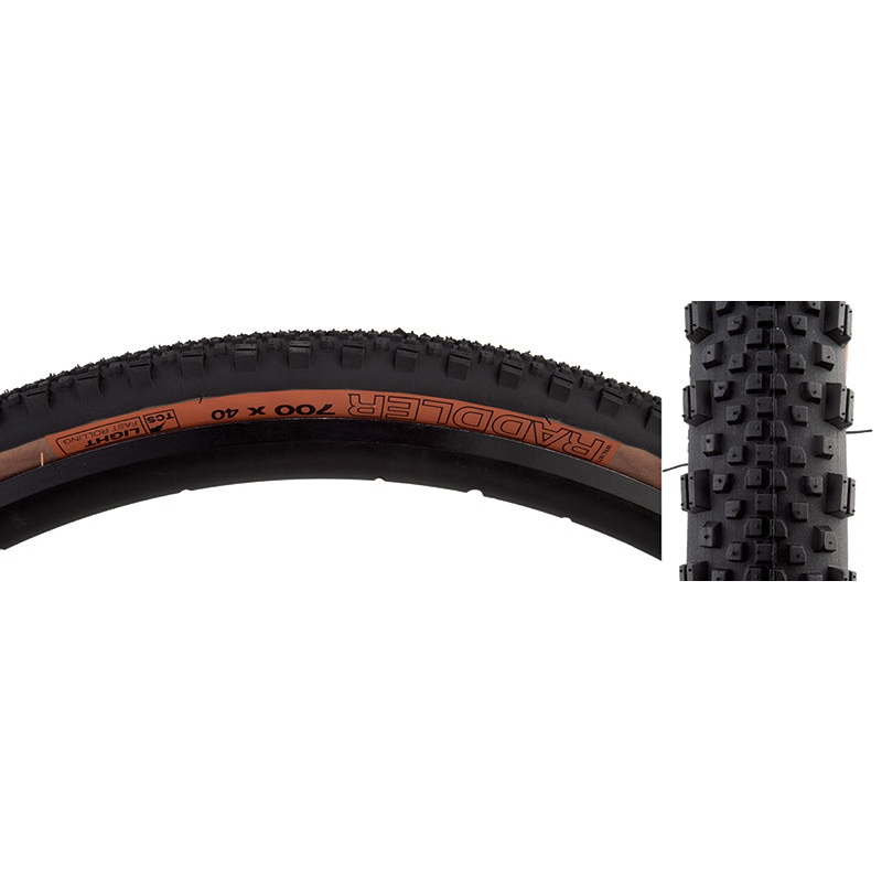 WTB Raddler Tire 700x40C Folding Clincher Dual DNA TCS Light/Fast Rolling 60TPI Tanwall