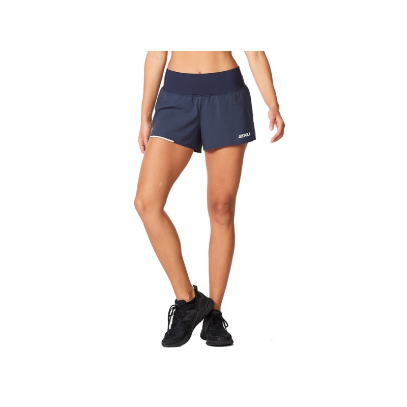 2XU Aero 2-in-1 3 inch Shorts – Midnight-White Reflective