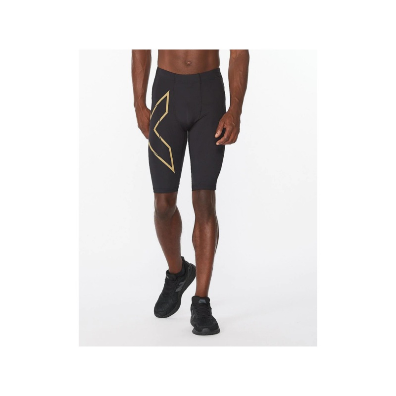 2XU Light Speed Compression Shorts – Black-Gold Reflective