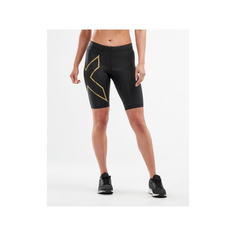 2XU MCS Run Shorts – Black-Gold Reflective