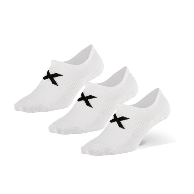 2XU Invisible Sock 3 Pack – White/Black