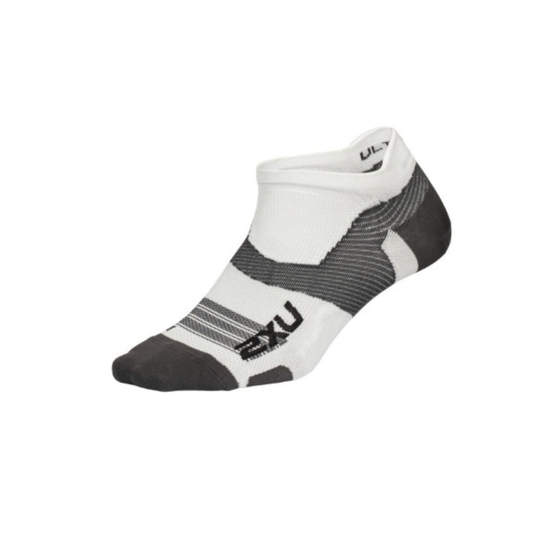 2XU Vectr Ultralight No Show Sock – White/Grey