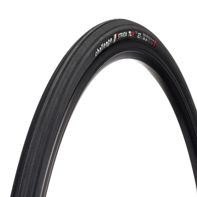 Challenge Strada Race TLR Tire 700x27C Folding Tubeless Ready Vulcanized Nylon 120TPI Black