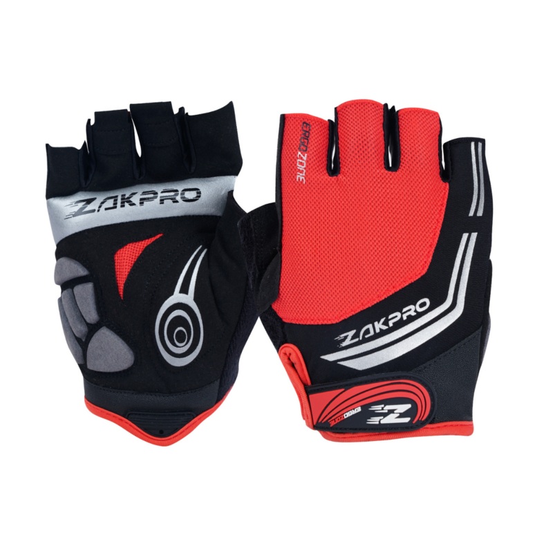 Zakpro Hybrid Cycling Gloves – Red