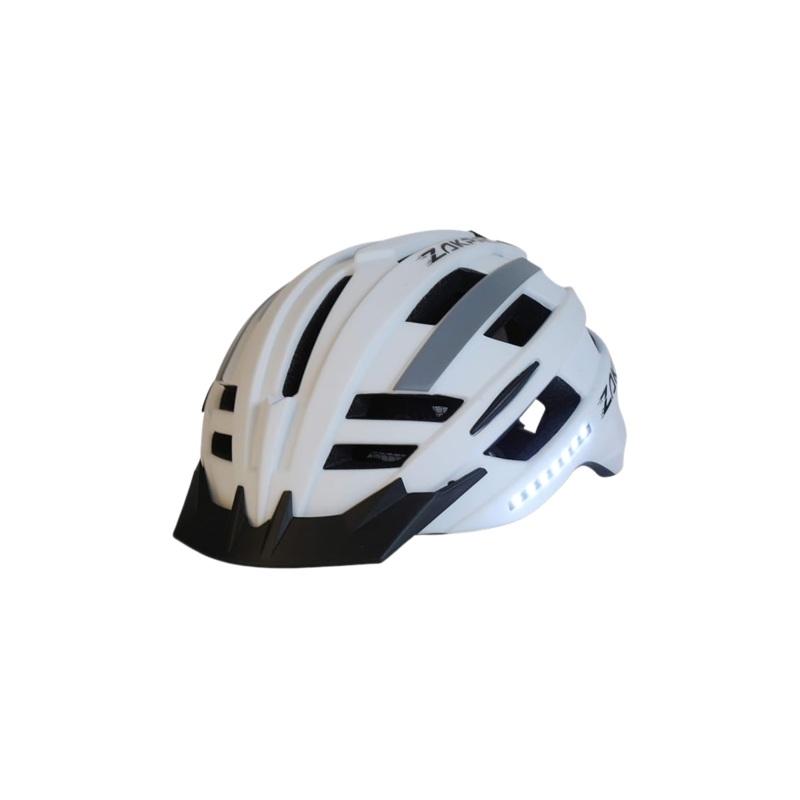 ZAKPRO Smart Turn Signal Cycling Helmet with Integrated Technology – Urban Series (White-Large)