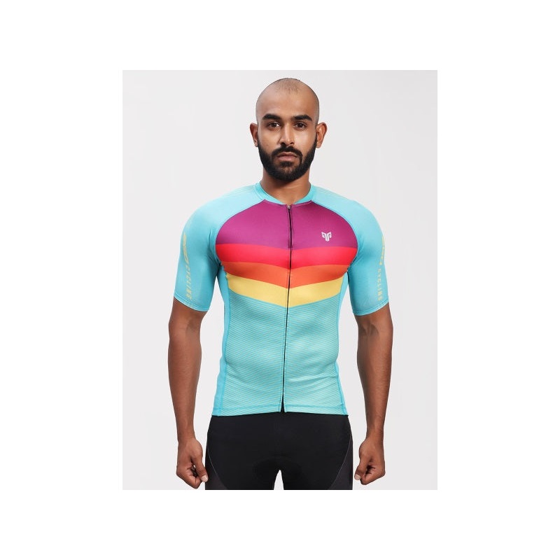 2Go Men Cadet Blue Cycling Jersey