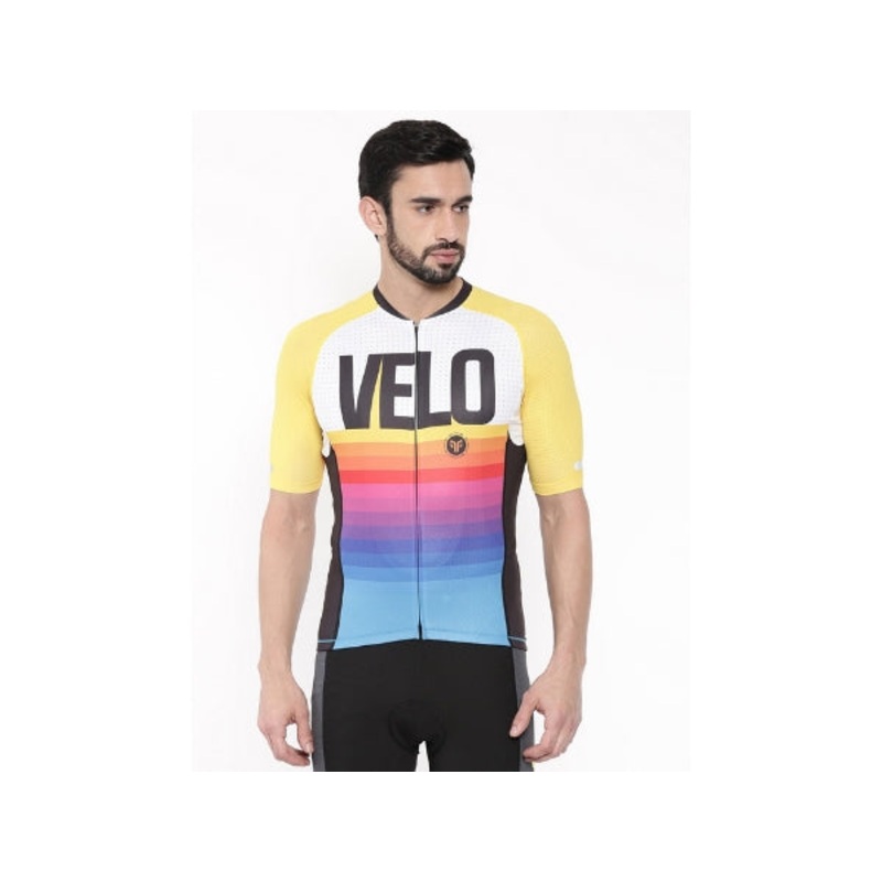 2Go Men’s Cycling Jersey – Velo Love – White-Yellow