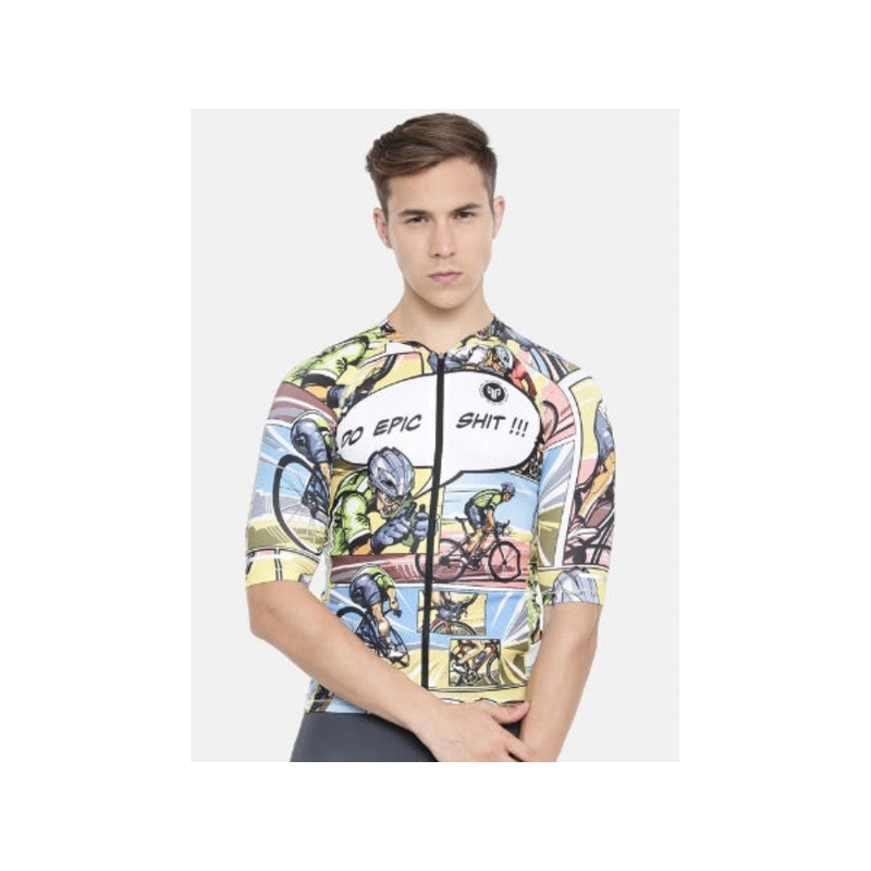 2Go Race Fit Cycling Jersey for Men- Celery