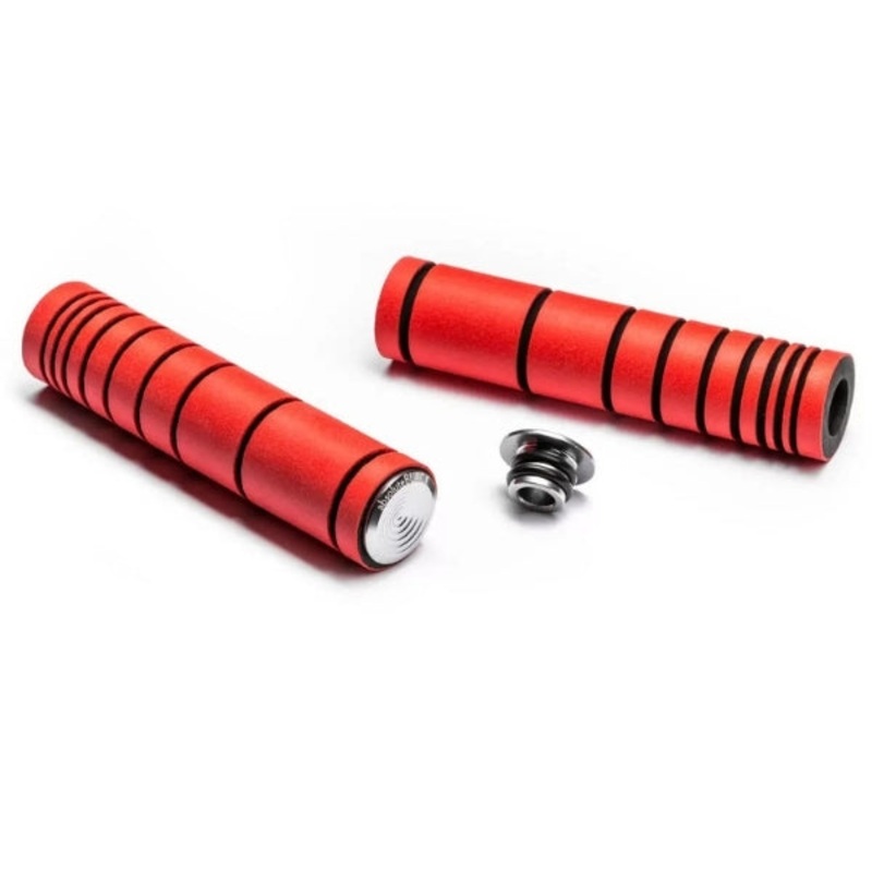 Absolute Black MTB Silicone Grip (With Bar Plugs) – Fluo Red