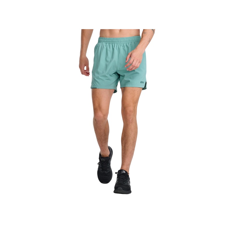 2XU Men Aero 5 inch Shorts Raft/Pine Reflective