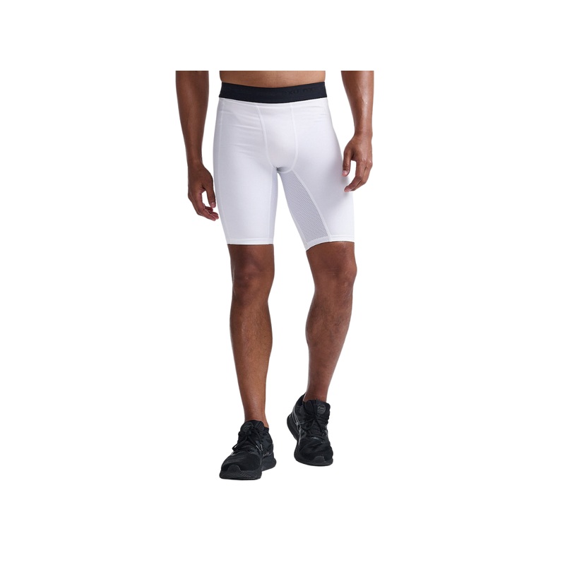 2XU Men Base Layer Compression Shorts White/White