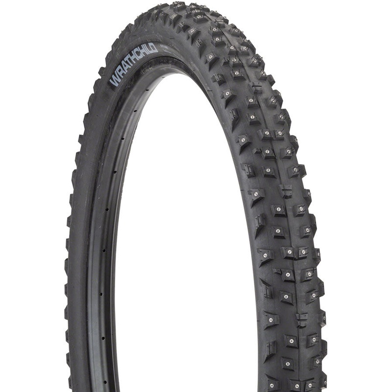45NRTH Wrathchild Tire – 29 x 2.6 Tubeless Folding BLK 60 TPI 252 Concave Carbide Studs
