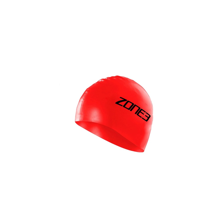 Zone 3 Silicone Swim Cap-Standard-Red