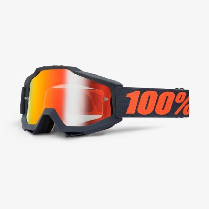 100 Percent Accuri Goggle Matte Gunmetal, Red Mirror Lens