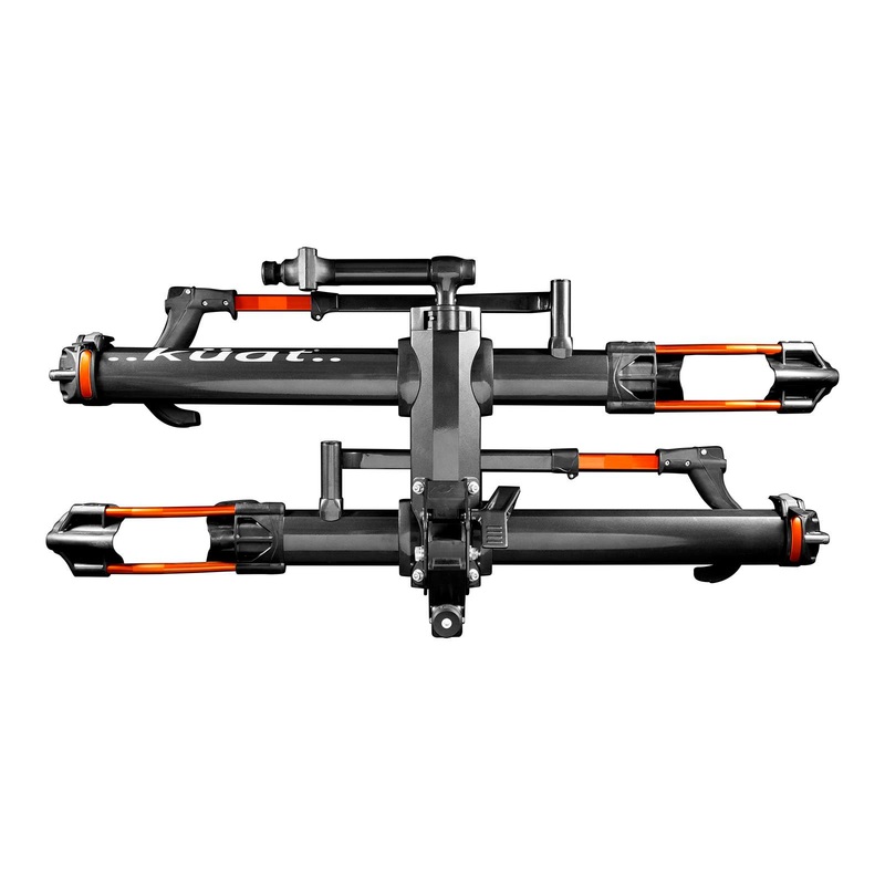 Kuat NV 2.0 2-Bike Tray Hitch Rack: Metallic Gray and Orange, 2 Receiver